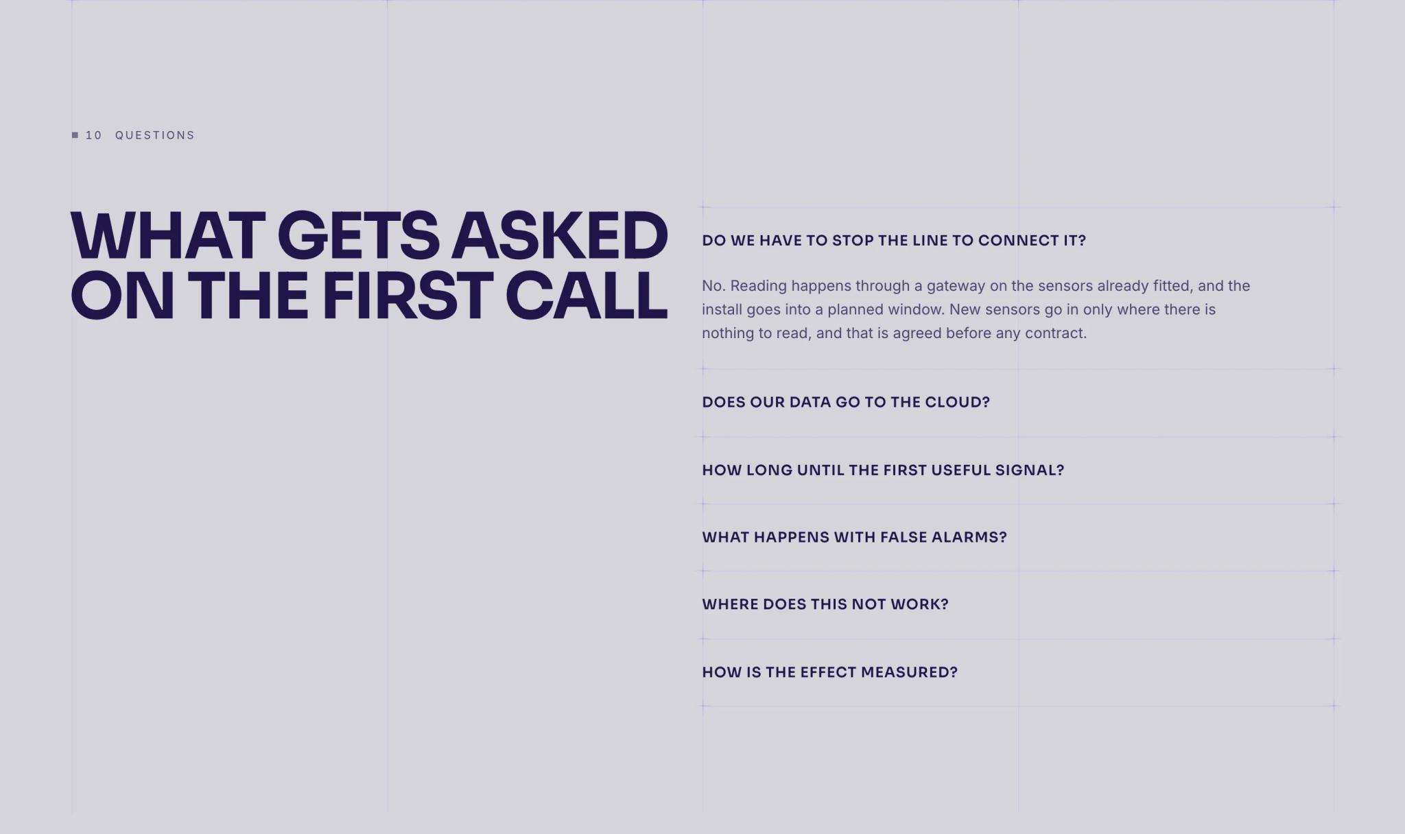 What gets asked on the first call